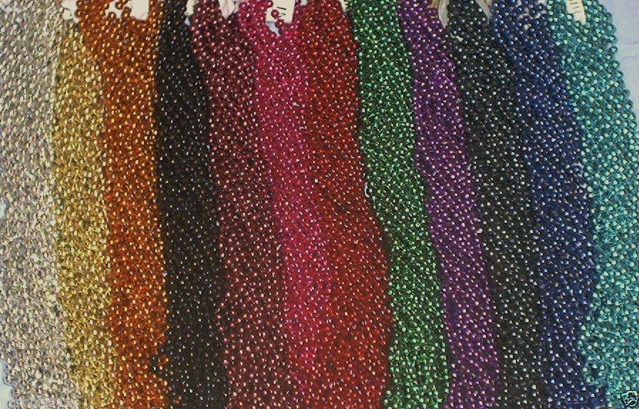 72 Multi-Color Mardi Gras Beads Necklaces Party Favors 6 Dozen Free Shipping Lot