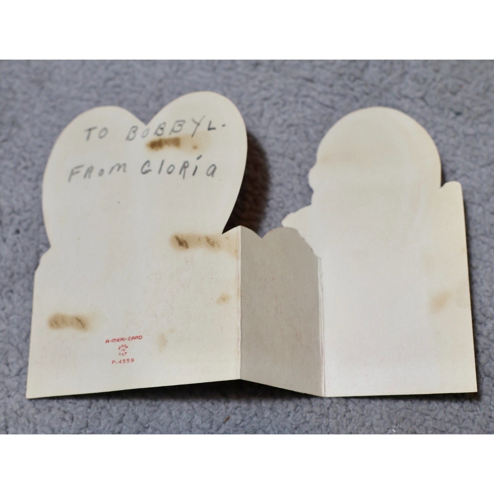 Vintage A-Meri-Card Fold-Open Valentine Kids Thistle Whistle Pun 1950s