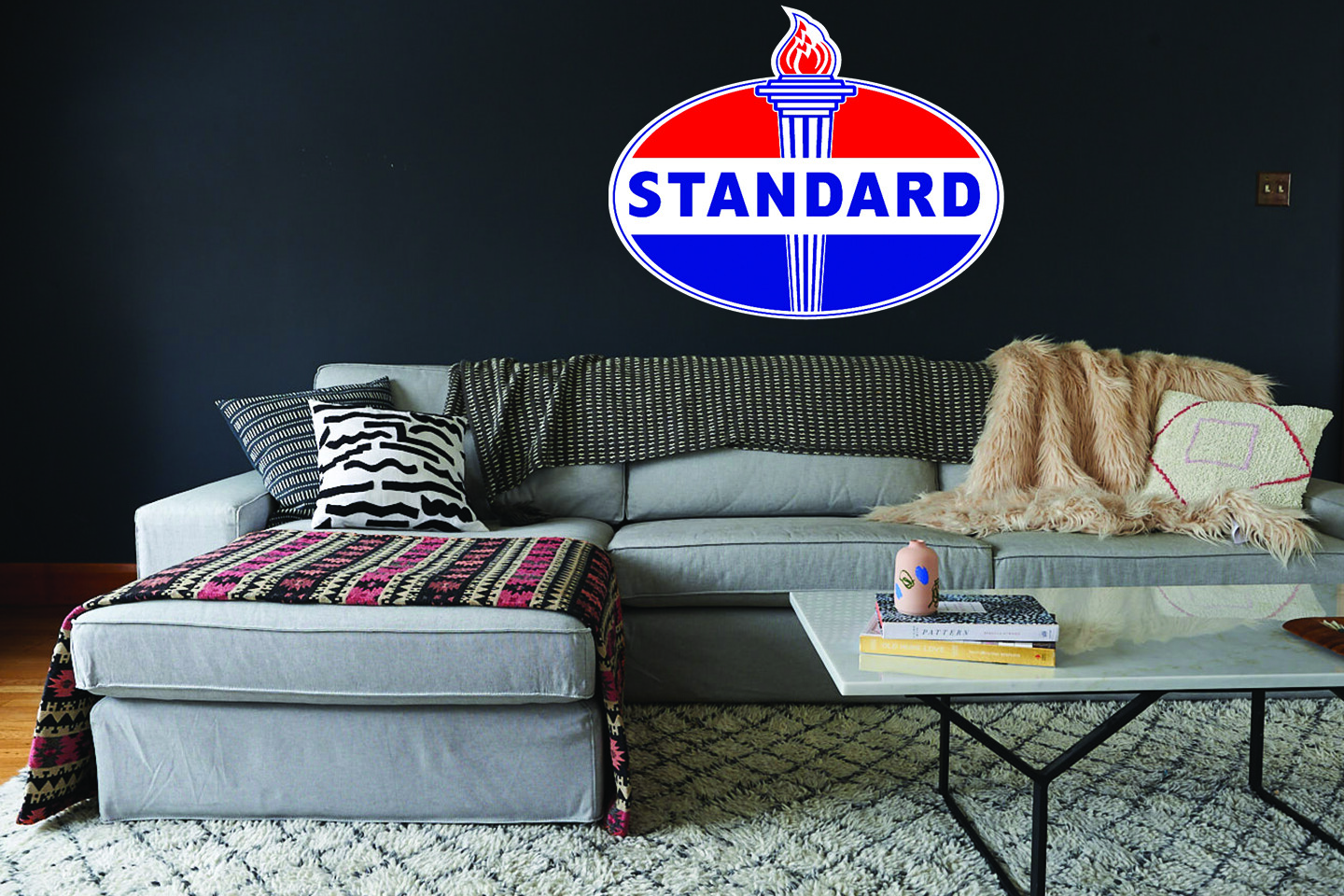 STANDARD TORCH GAS PUMP OIL Vintage Vinyl Sticker |10 Sizes!! with TRACKING