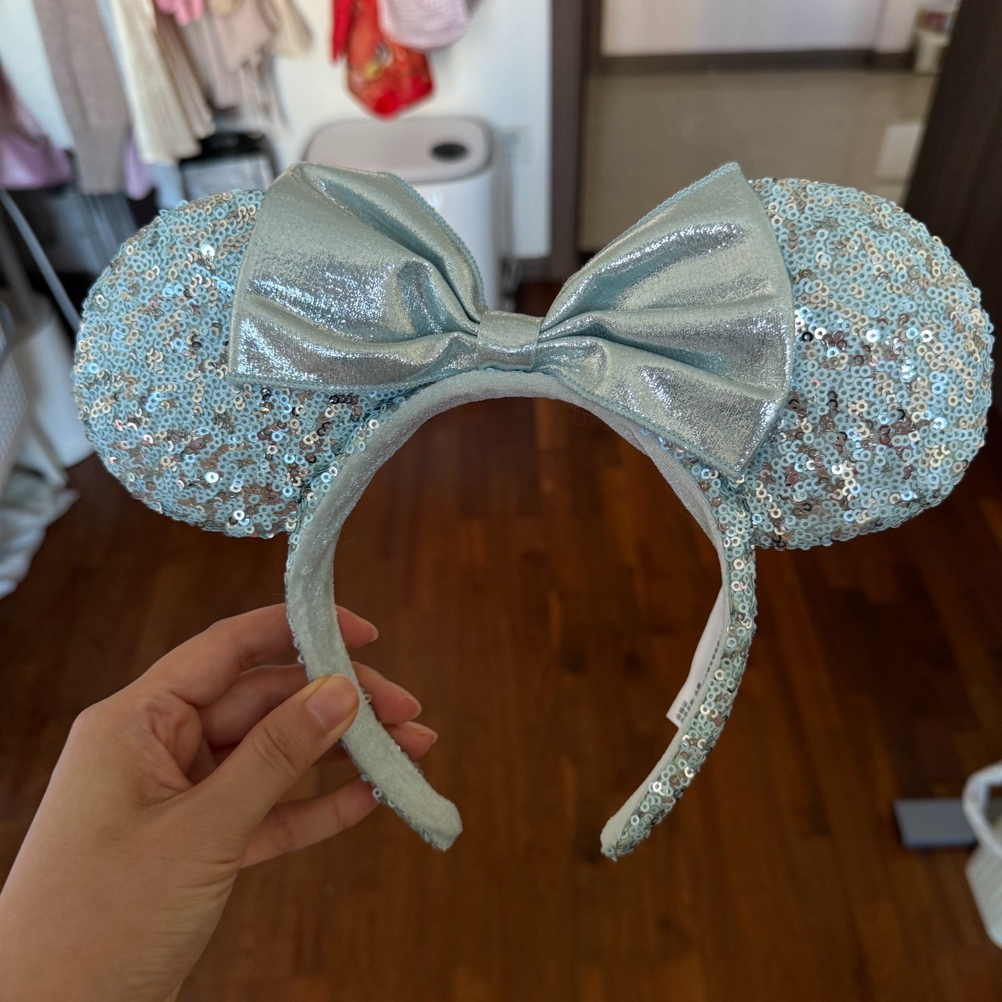 Disney Parks Frozen Arendelle Aqua Sequin Minnie Mouse Ears Headband US POST
