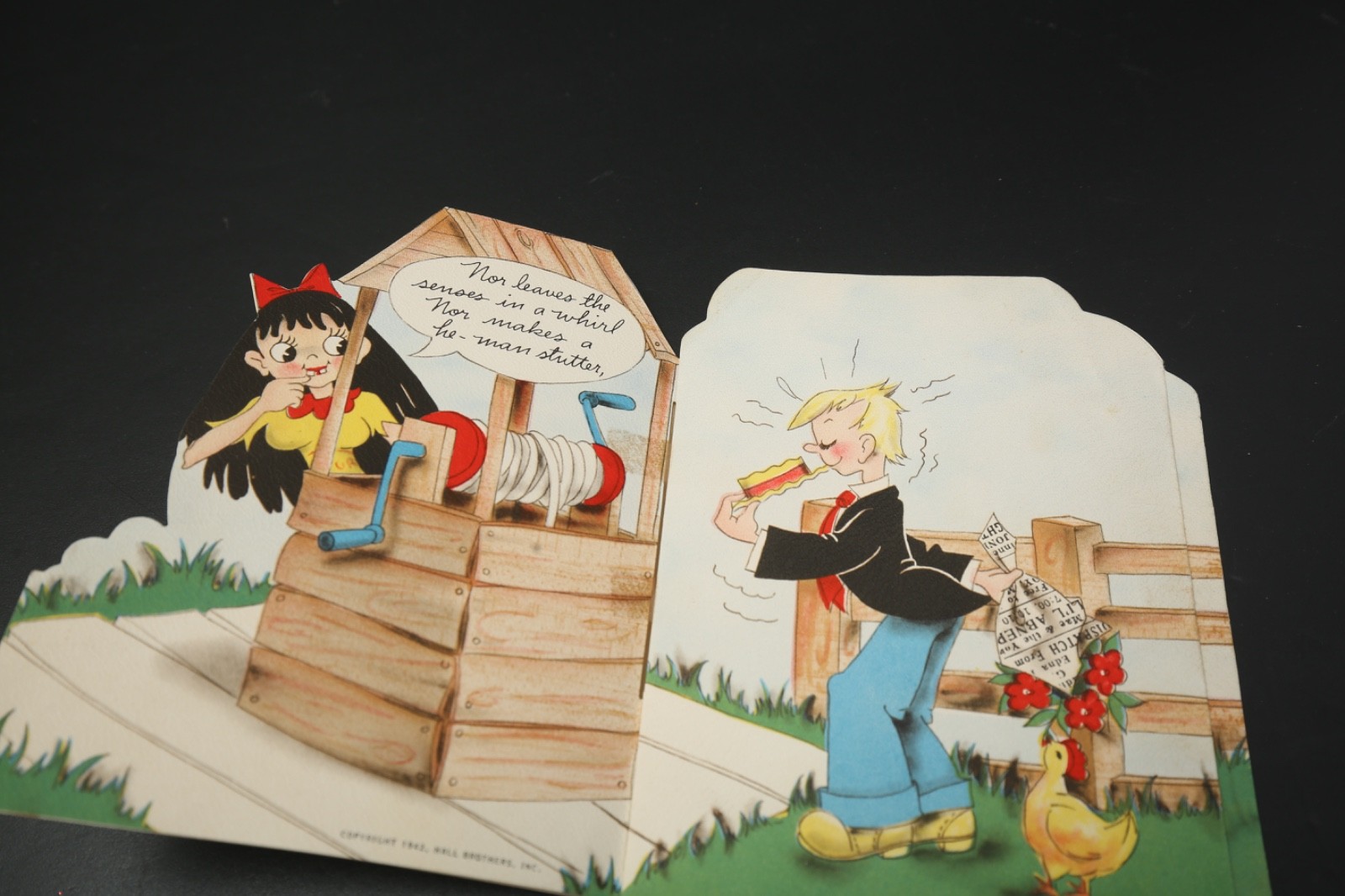 1942 Valentine Card Hallmark Multi Page Vinegar Humorous Hall Bros Buck Teeth