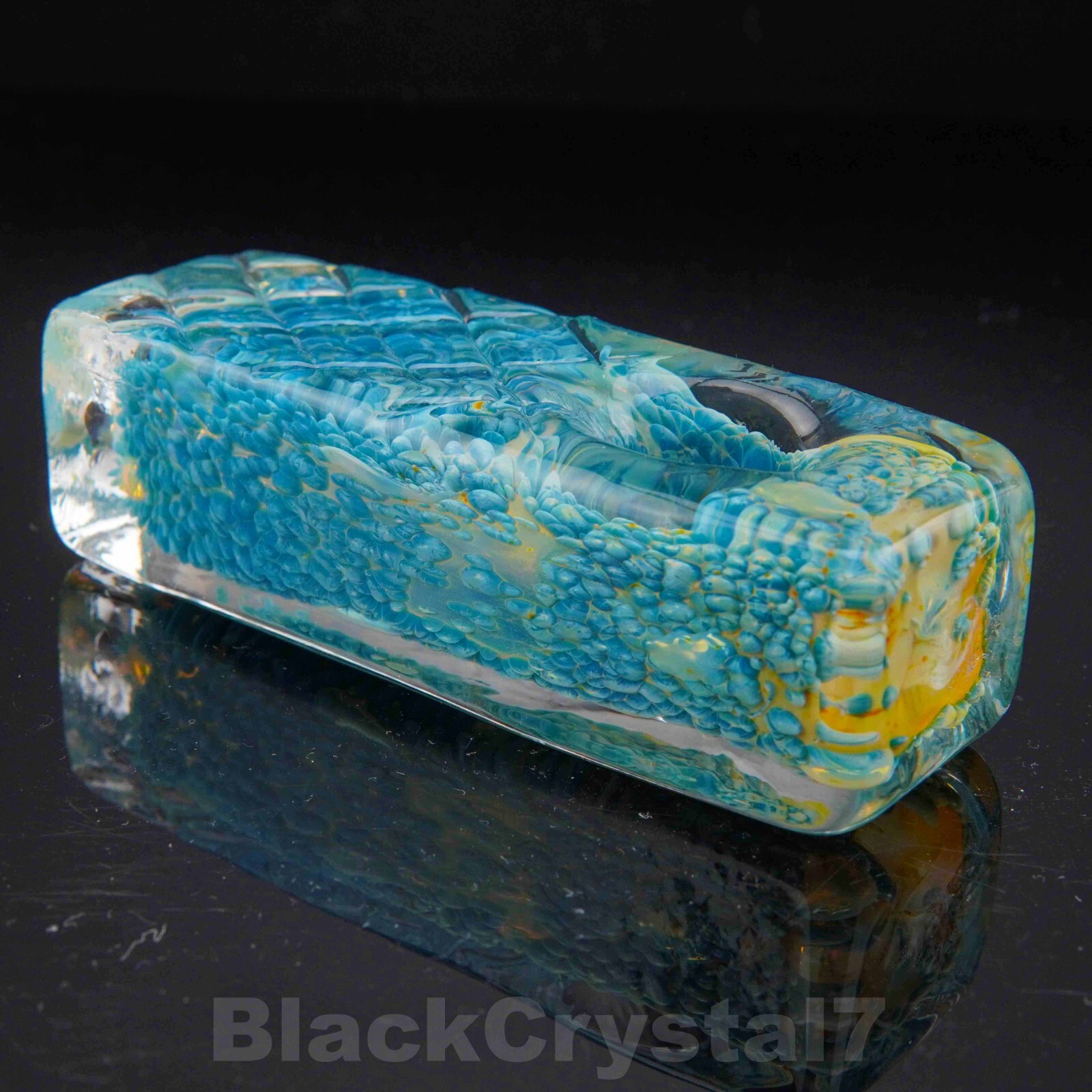3.5″ Handmade Heavy Thick Ocean Blue Square Tobacco Smoking Bowl Glass Pipes