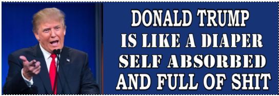 Trump like a Diaper – ANTI Trump POLITICAL BUMPER FUNNY STICKER