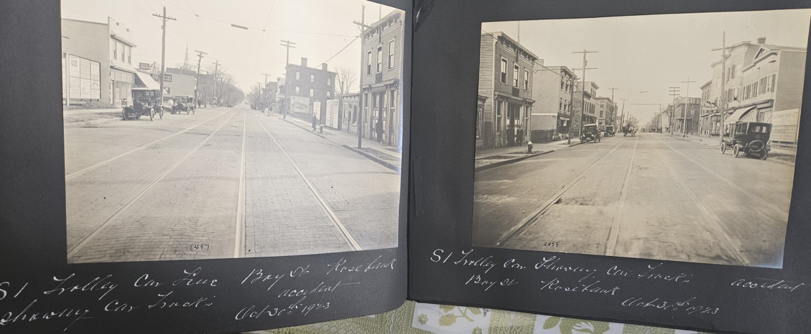 112 GREAT Original 1922-5 Staten Island TROLLEY street scene 7.5×9.5 Photo Album