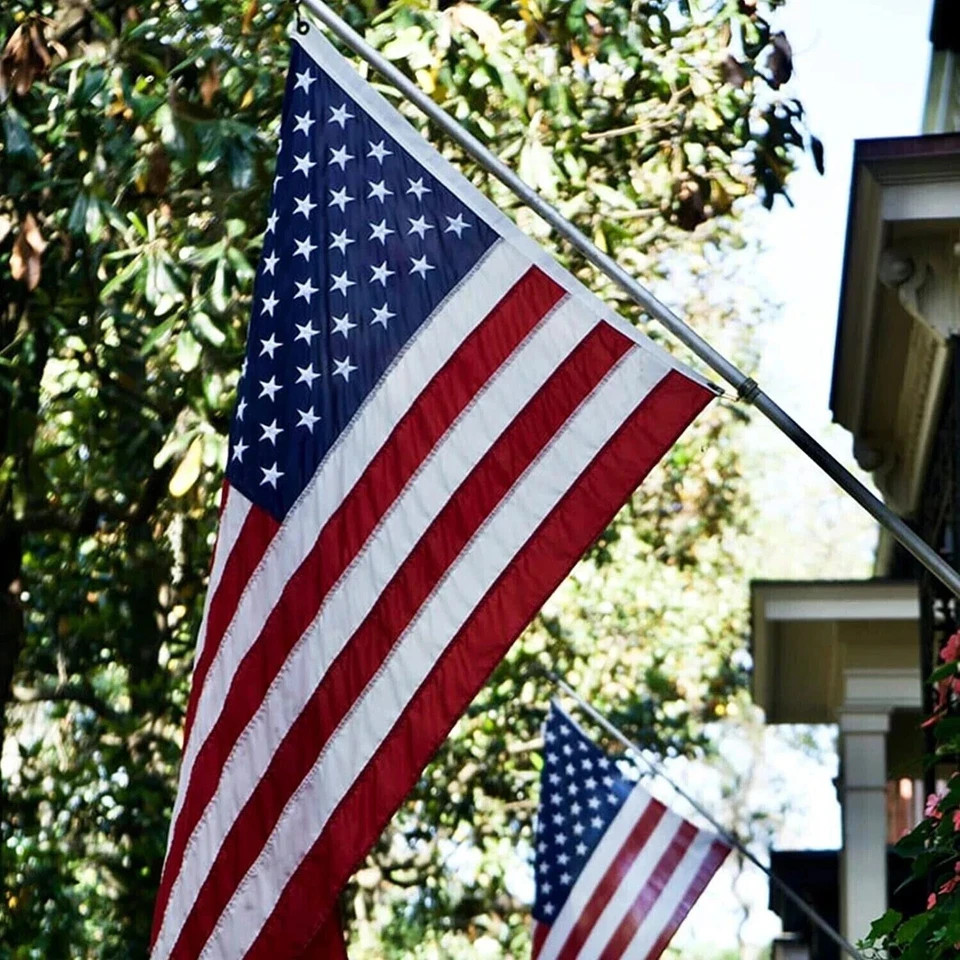 2×3 US Flag 300D Heavy Duty Nylon Embroidered Stars Sewn Stripes Grommets