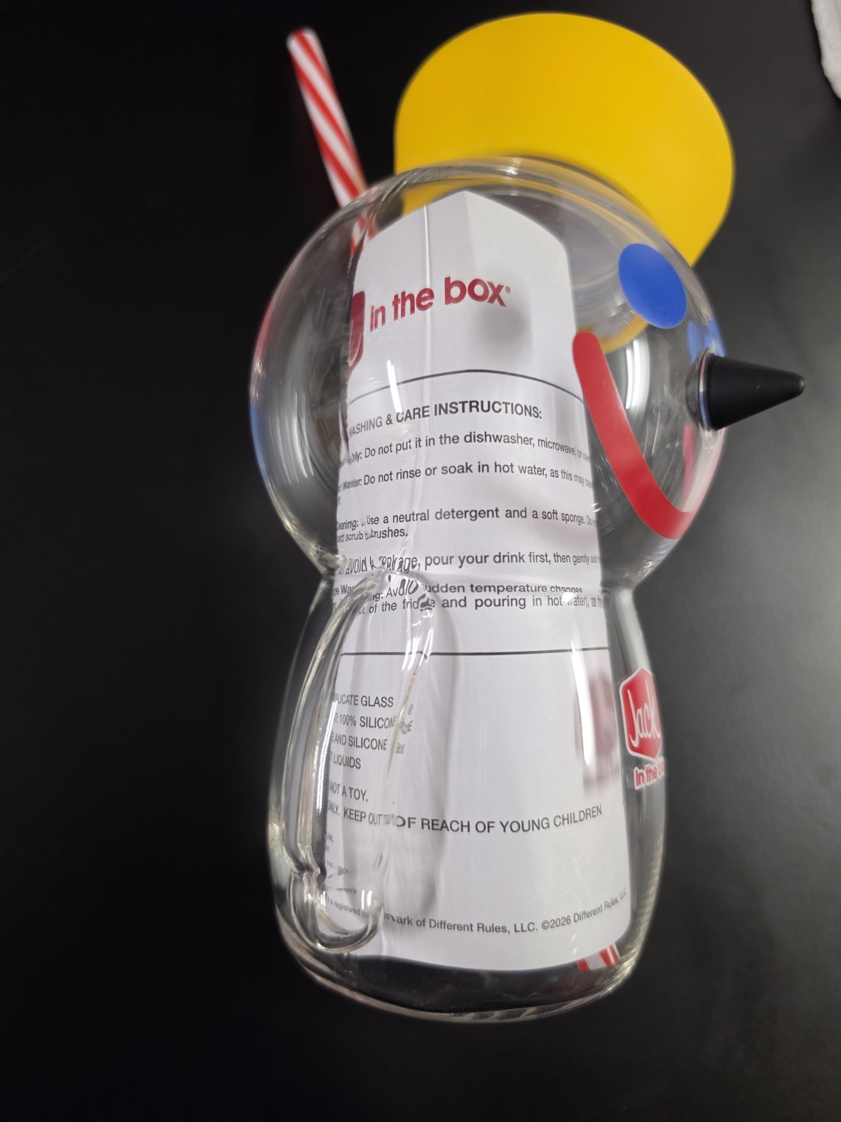 Jack in the Box Jack Drink Cup w/ Straw, Glass. Limited edition🥤✨️