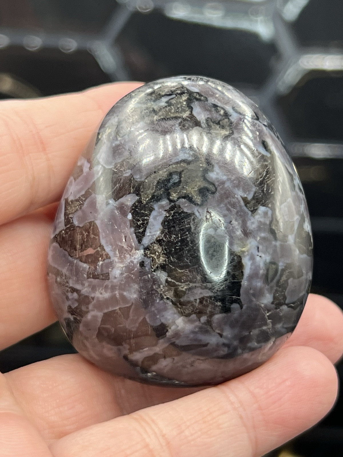 Natural Indigo Gabrro „Mystical Merlinite“ Palm Stones Free ship & Gift