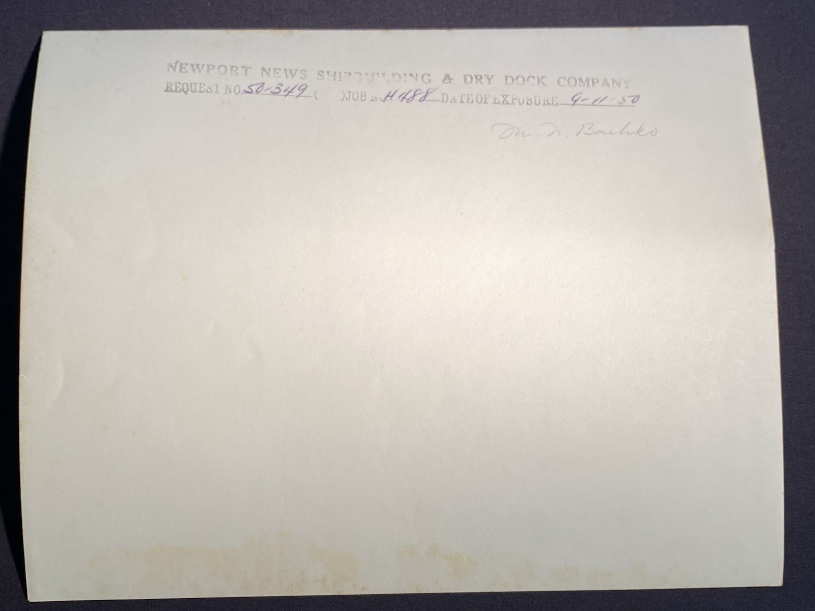 SS United States Original Photograph of Engineers September 11, 1950