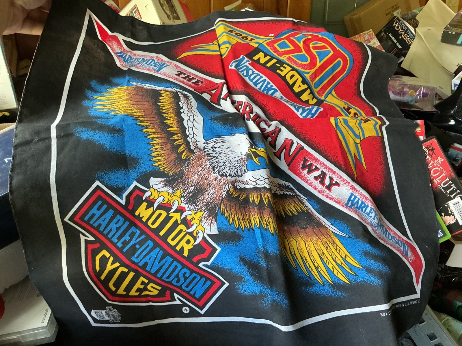 Vintage Harley Davidson Motorcycles The American Way Eagle Bandana USA 22” New!