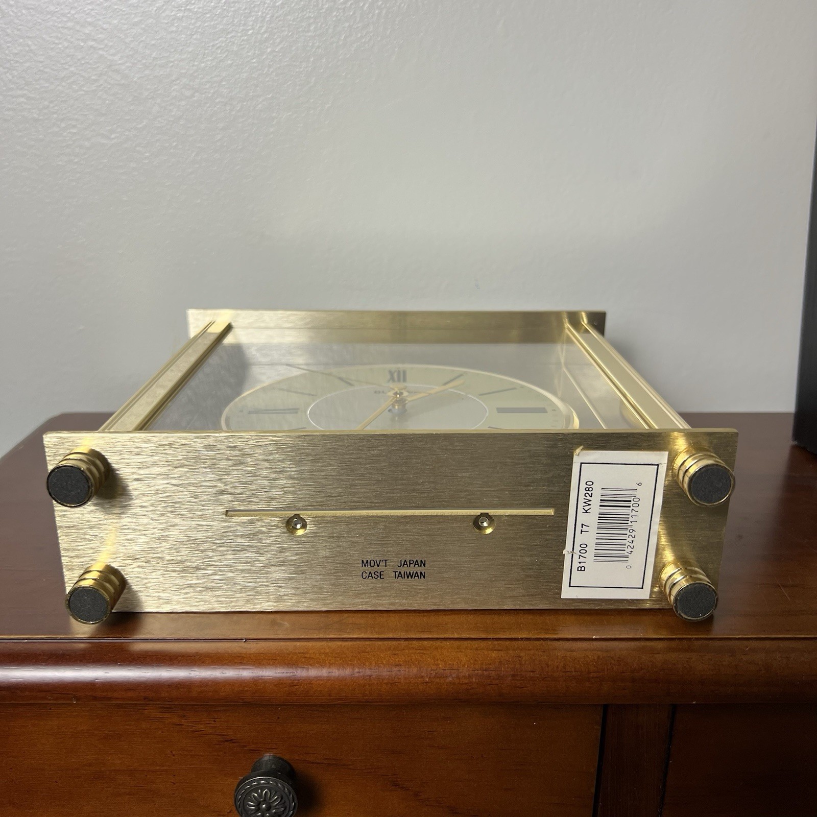 Bulova B1700 Grand Prix Gold Tone Quartz Mantel Desk Clock Japan Movement