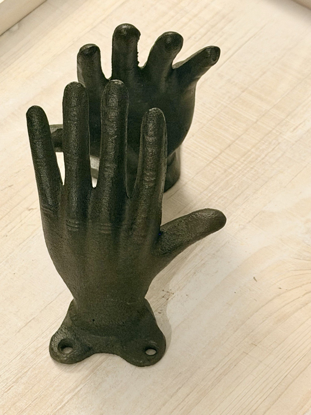 2 Cast Iron Hands Bookends Metal Rustic Shelf Table Decor Hand Decor Farmhouse