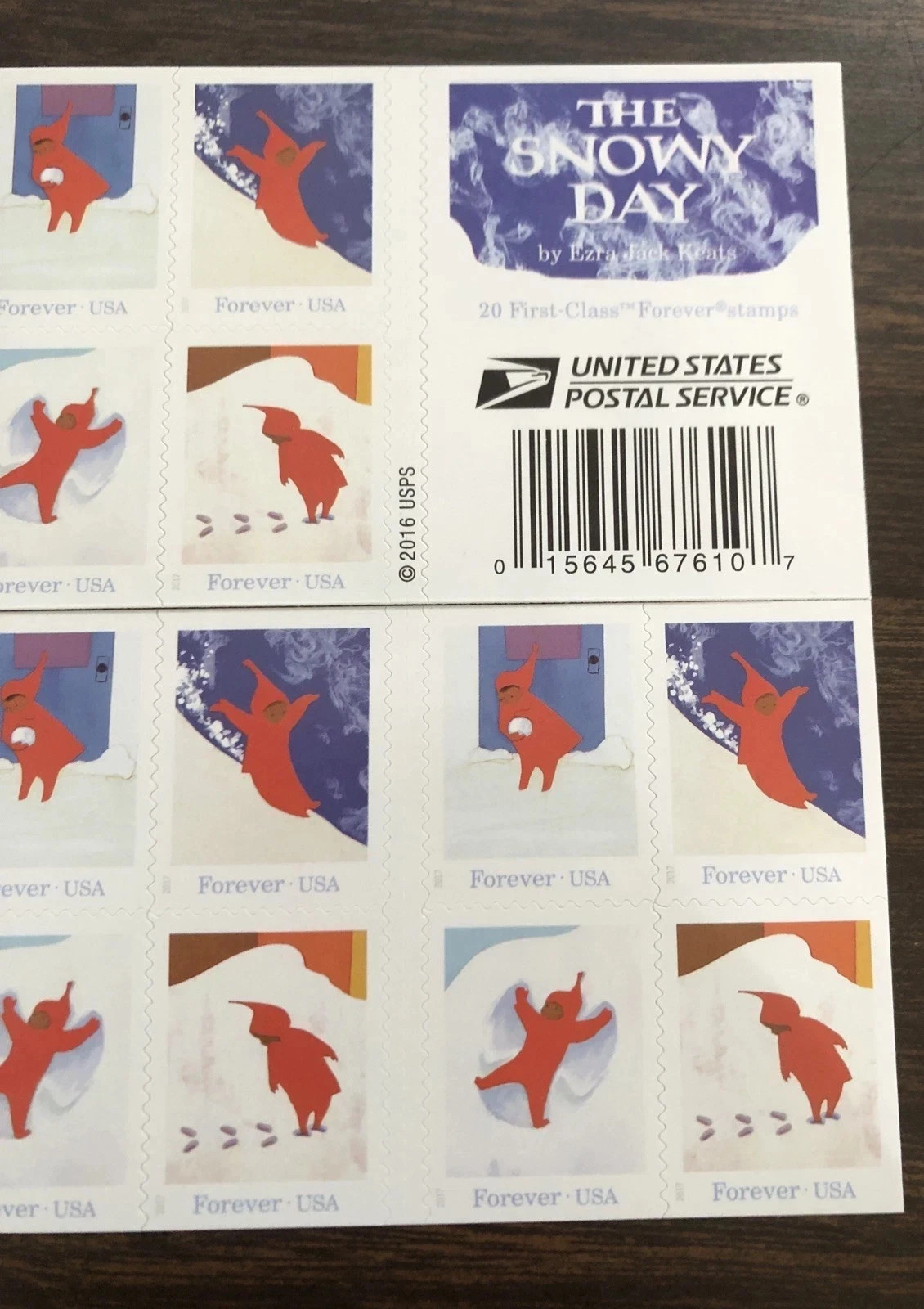 USPS The Snowy Day Booklet Pane of 20 Winter Stamps Scott # 5243 – 5246 (MNH)