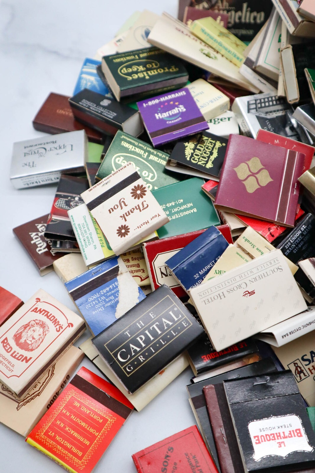 Vtg Matchbook Lot of 20 Matchbox Random from ’70s-00’s Restaurants Travel Ads