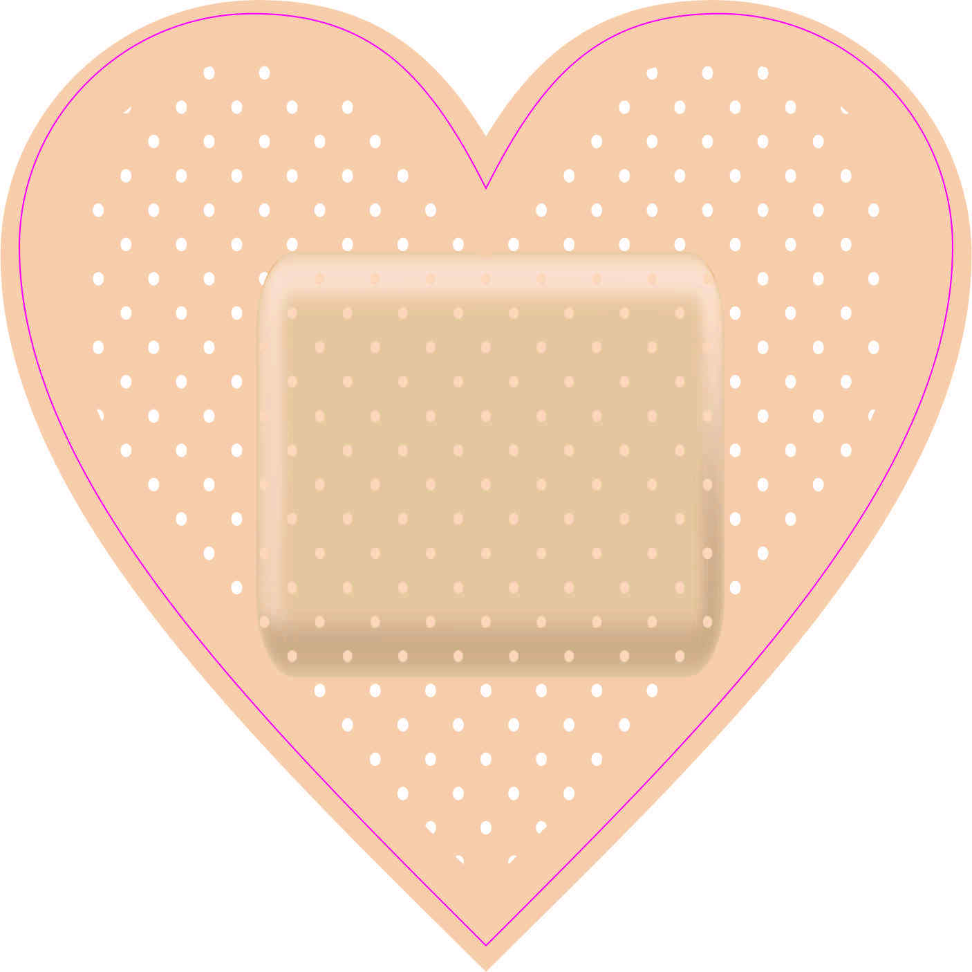 4.5in x 4.5in Heart Shaped Bandage Vinyl Sticker