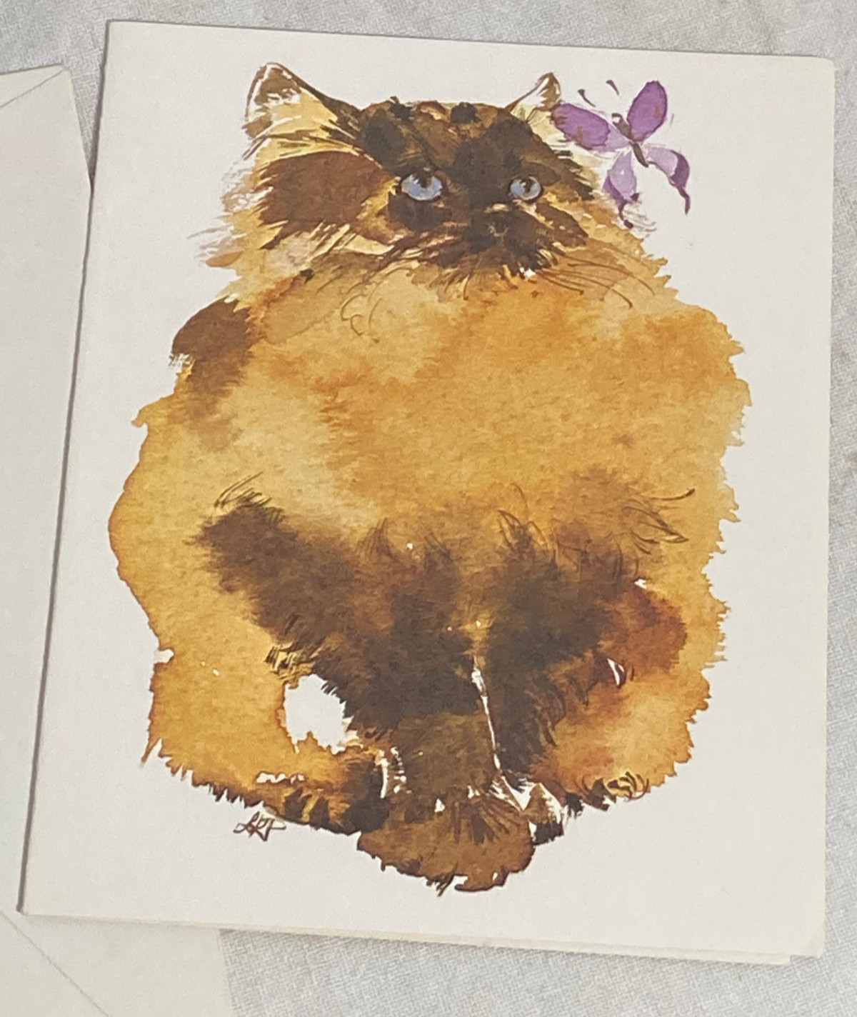 Vntg Current Kittens All Occasions Cat Butterfly Blank Inside Greeting Card