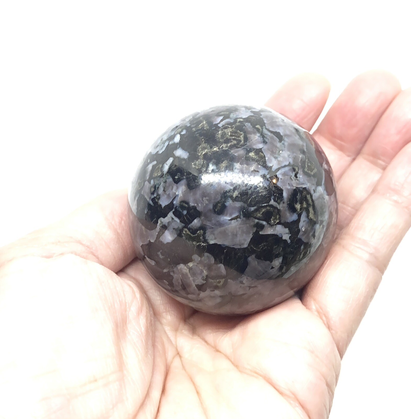 Indigo Gabbro (Mystic Merlinite) Sphere From Madagascar 215g 50mm 2in