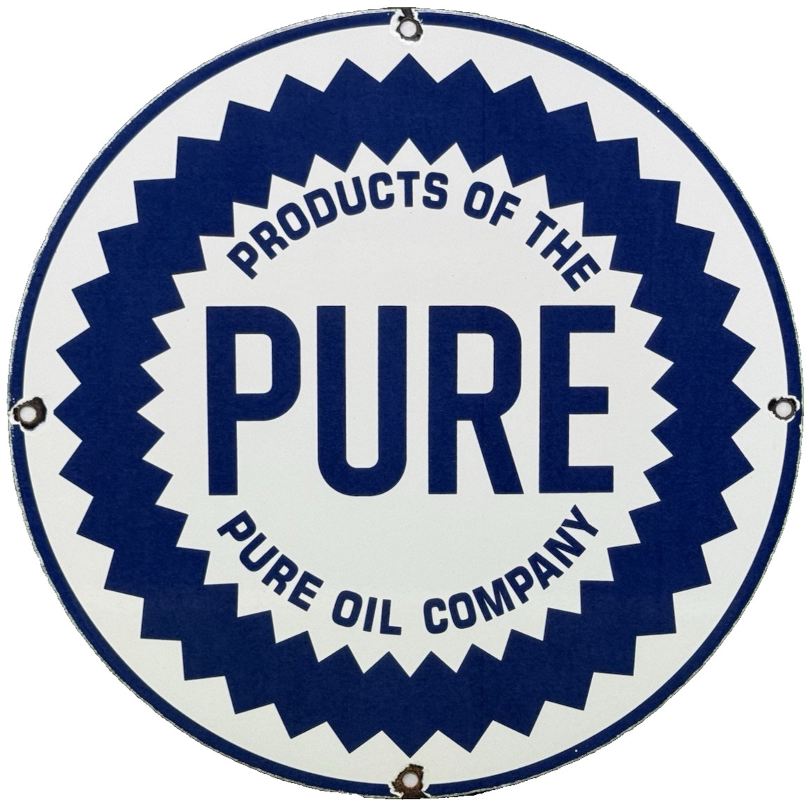VINTAGE PURE GASOLINE PORCELAIN SIGN GAS STATION PUMP PLATE MOTOR OIL SERVICE