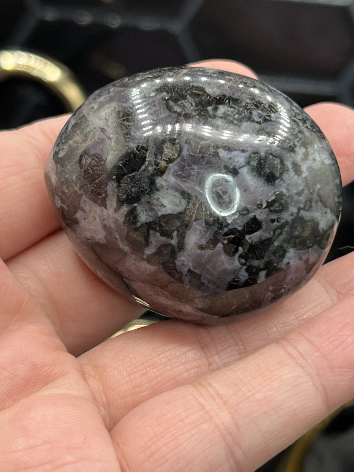 Natural Indigo Gabrro „Mystical Merlinite“ Palm Stones Free ship & Gift