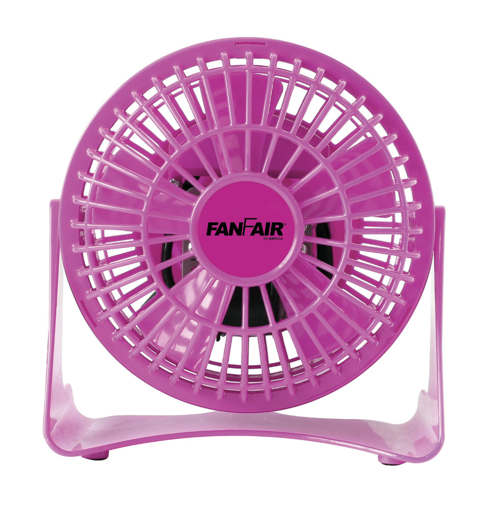 FANFAIR 4” Personal Desk Fan 5 wing Durable propeller, adjust vertically Pink OB