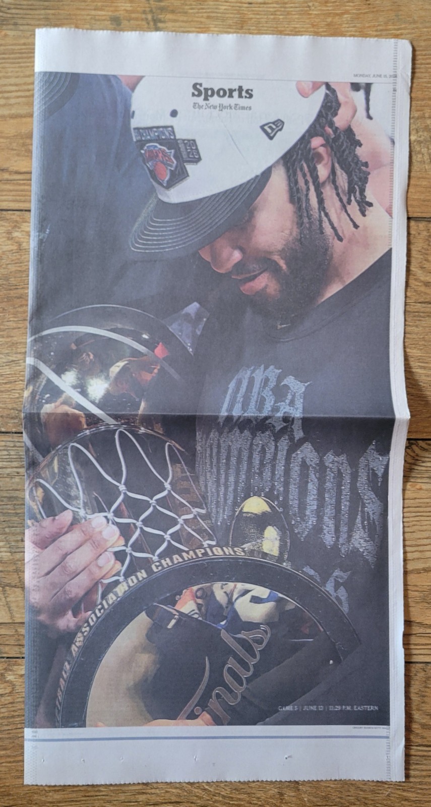 The New York Times Newspaper June 15, 2026 KNICKS WIN GAME 5 NBA FINALS CHAMPION