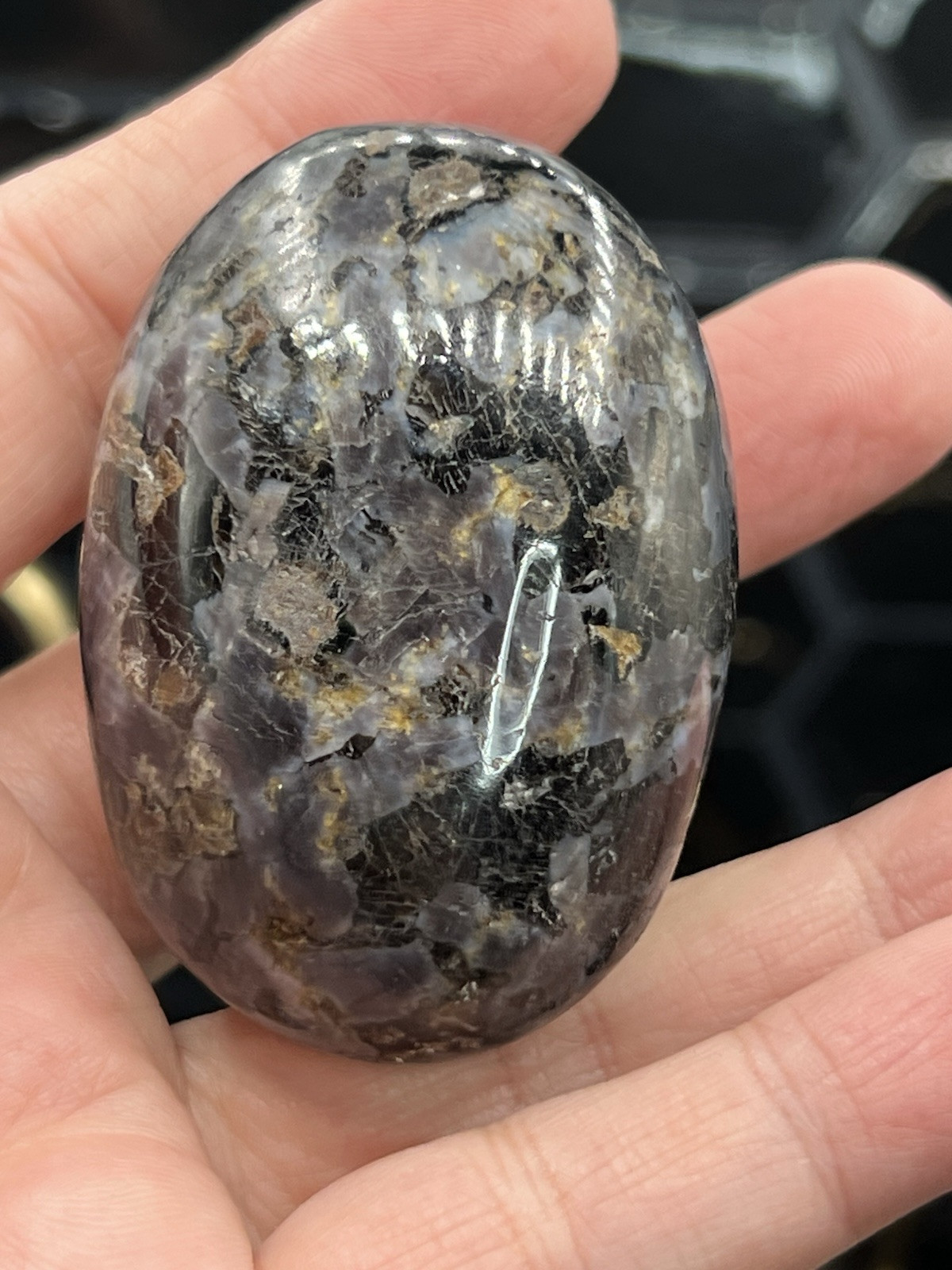 Natural Indigo Gabrro „Mystical Merlinite“ Palm Stones Free ship & Gift