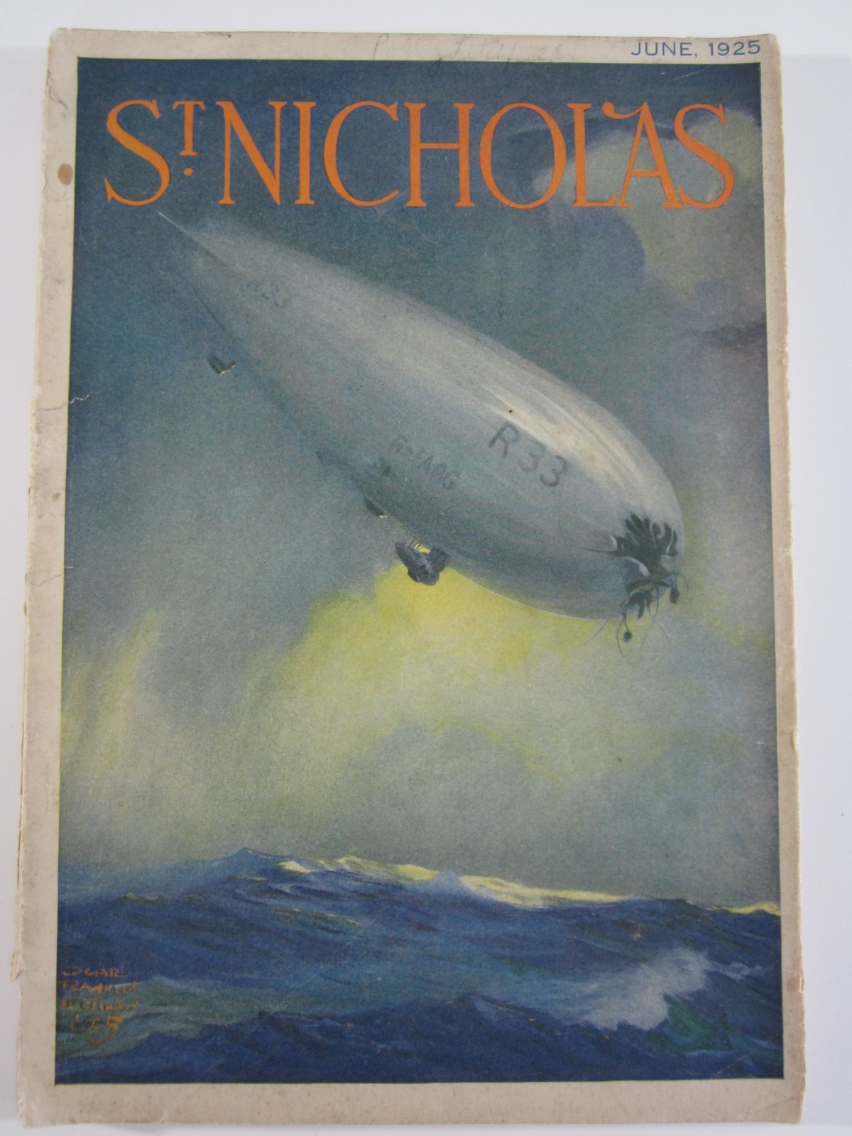 St. Nicholas Magazine June, 1925 VG Cool Zeppelin / Dirigibles Cover!