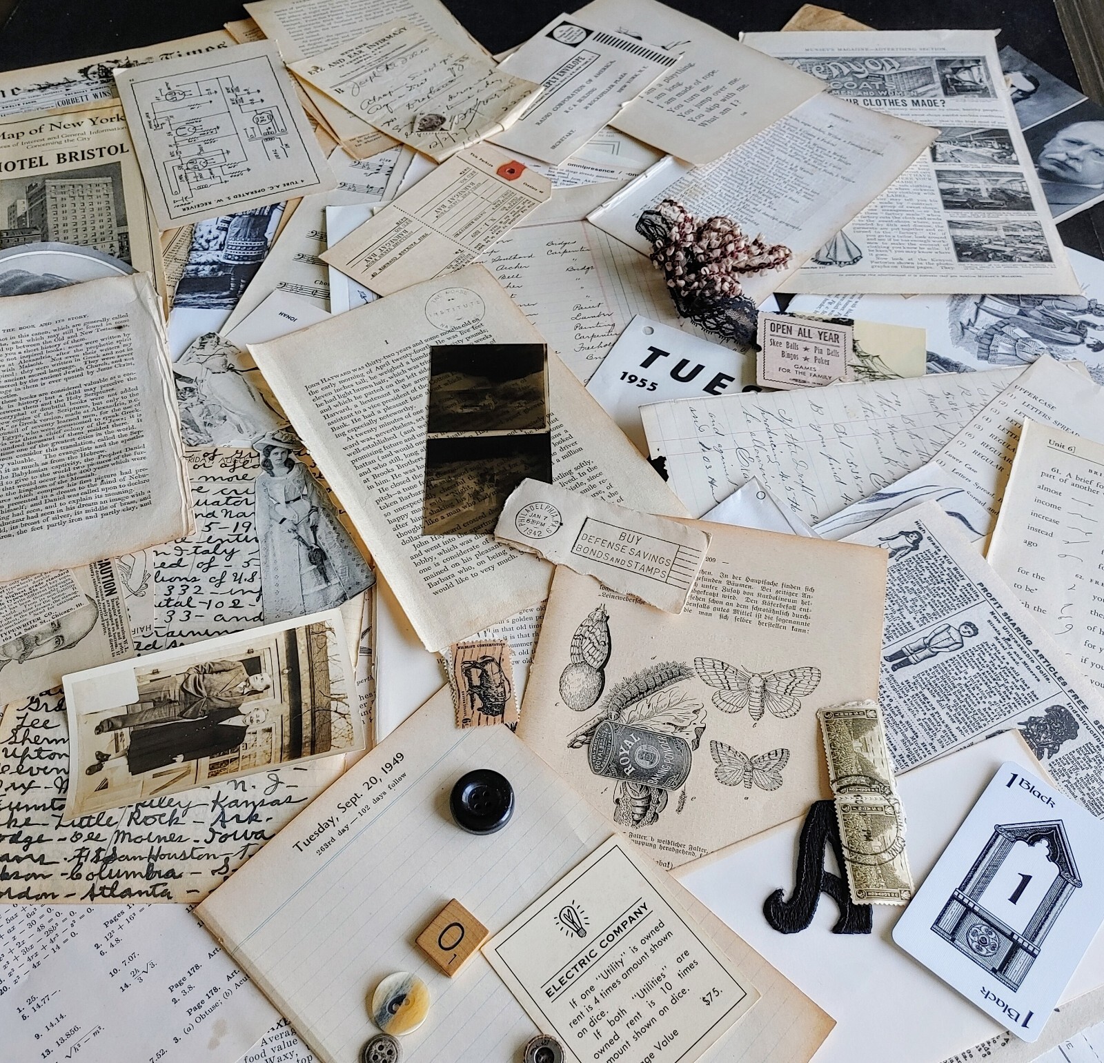 1 Lb. Vintage Paper Ephemera Lot Junk Journals Mixed Media Craft Collage