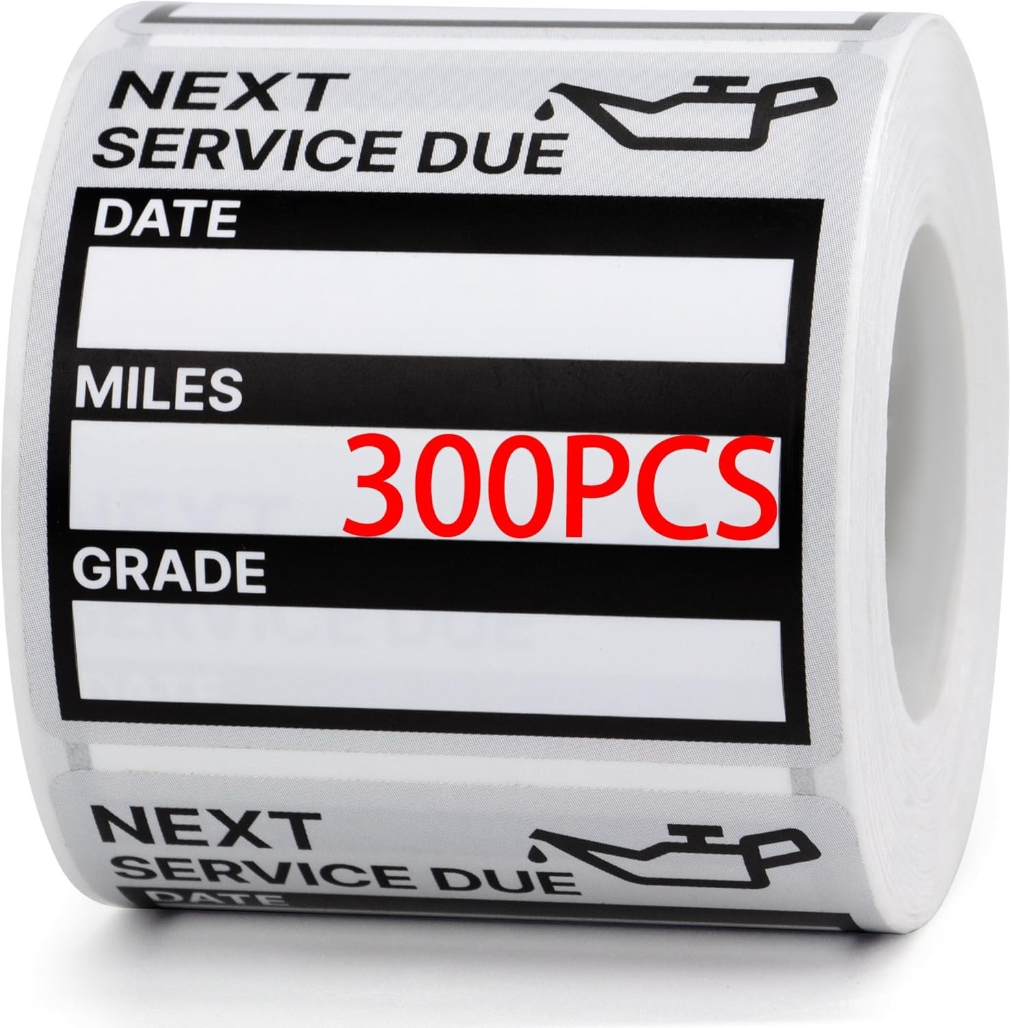 300PCS Oil Change Reminder Stickers 2×2 Vinyl Service Due Labels Easy Write
