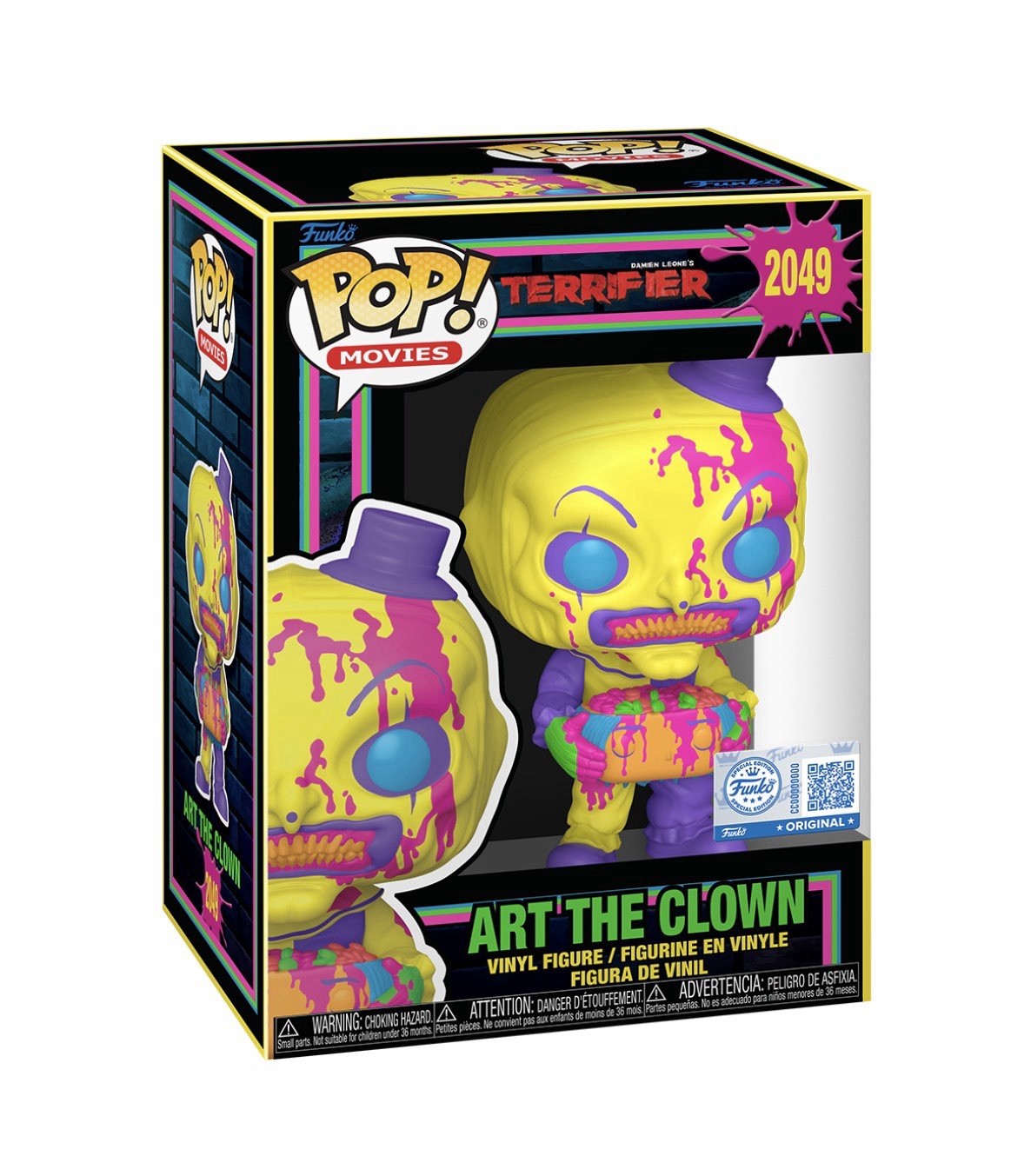 Funko Pop! Terrifier 2049 Art The Clown Blacklight Exclusive + Protector