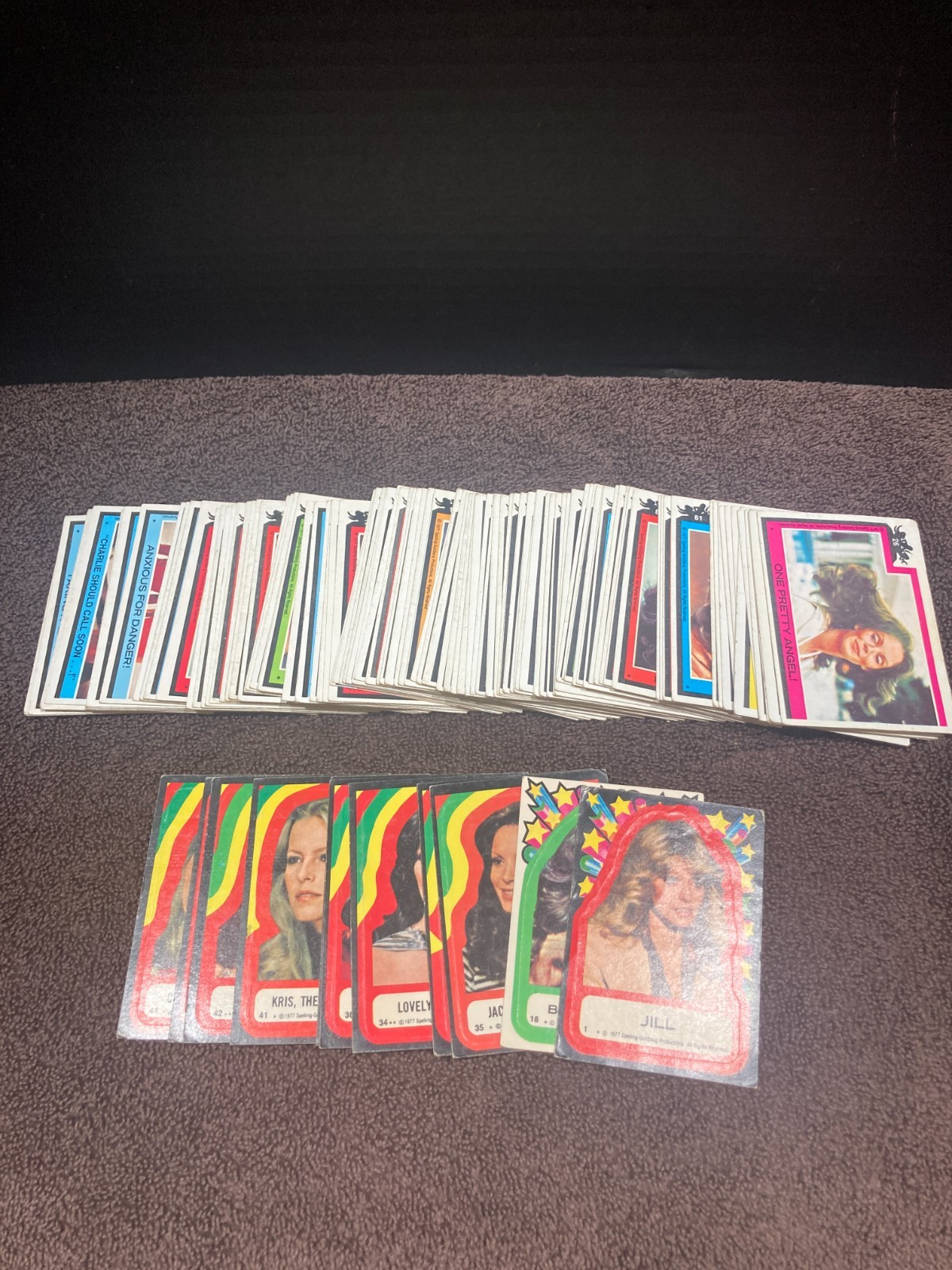 Lot Of 100 +/- 1977 Charlies Angles Cards W/ Stickers Pre-Owned