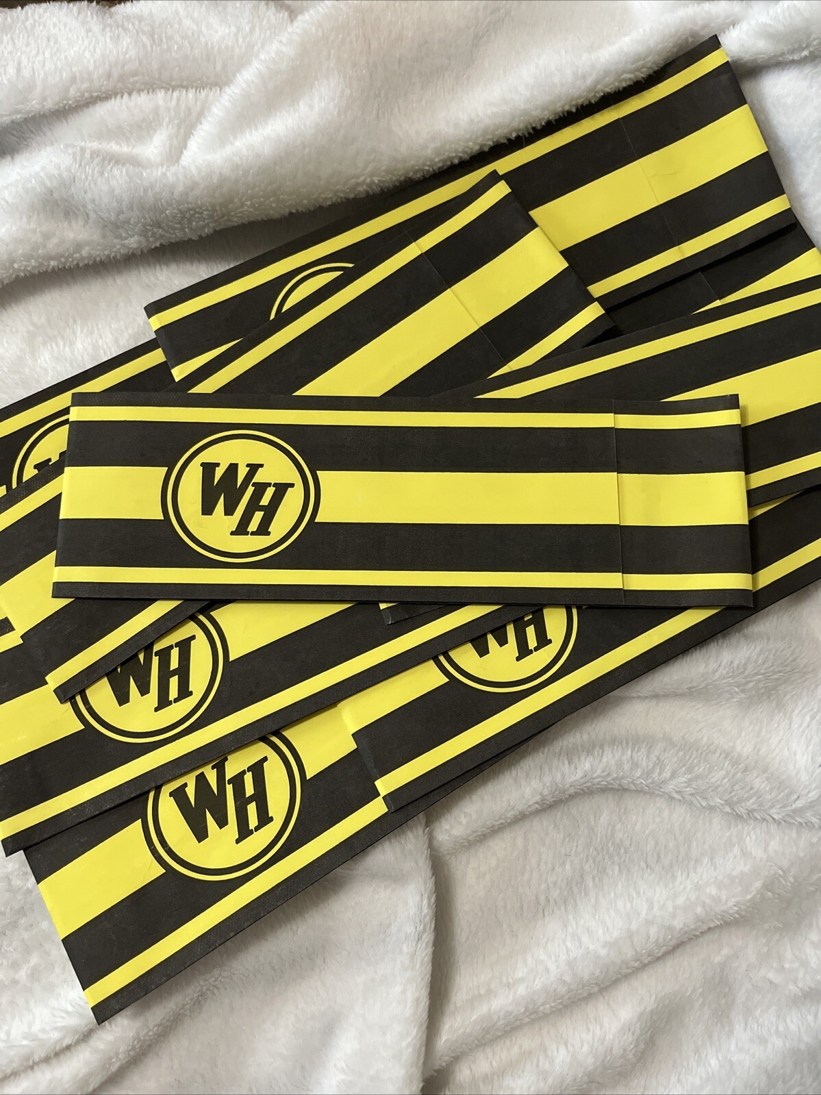 New 10 Pack Authentic Waffle House Folding Resizable Yellow Black Paper Hats
