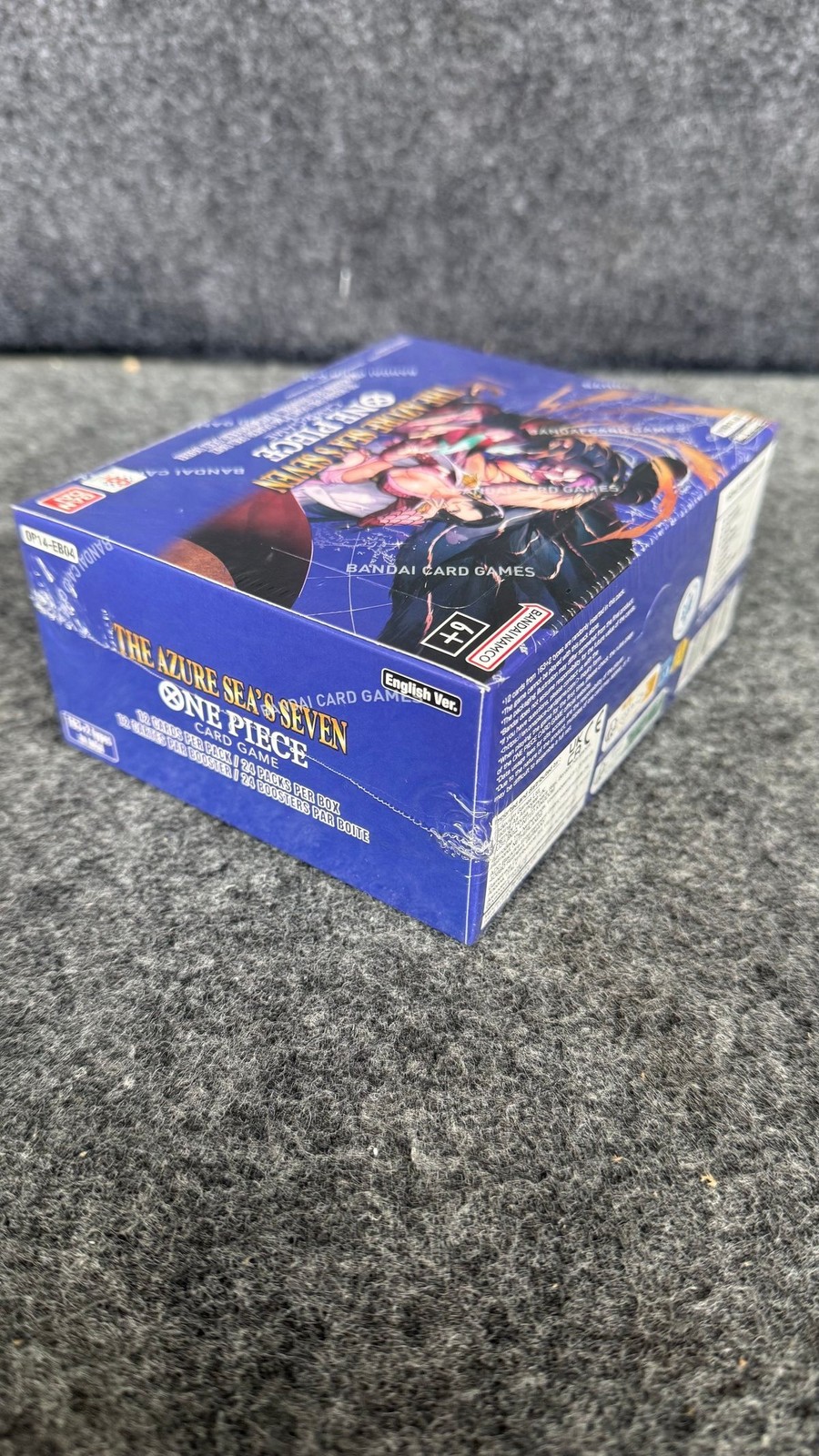 One Piece TCG: The Azure Sea’s Seven Booster Box, Sealed Box is Worn