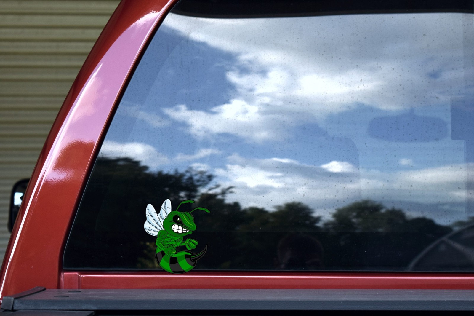 4in x 4.5in Green Hornet Vinyl Sticker Car Truck Vehicle Bumper Decal