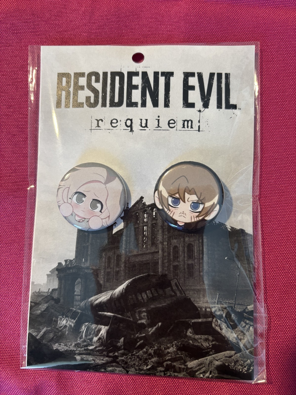 Resident Evil Requiem Grace & Leon Button Pins Handmade (Duo Pack)