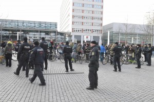 Polizeieinsatz bei der Fahrradttour der IG Freiräume auf der Prager Straße