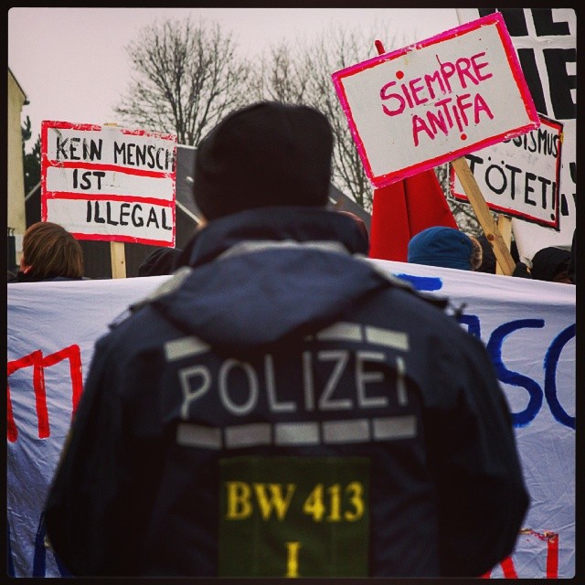 Antirassistische Demo in Schneeberg