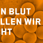 Auf den Bild sind orange eingefärbte Blutkörperchen zu sehen.